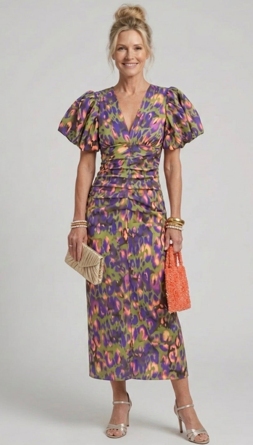 VIOLET | GRACE PUFF SLEEVES DRESS FOR WOMEN