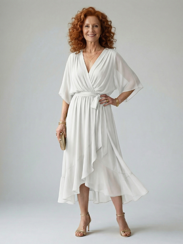 ELRIC | LIGHT DRAPE MIDI DRESS FOR WOMEN
