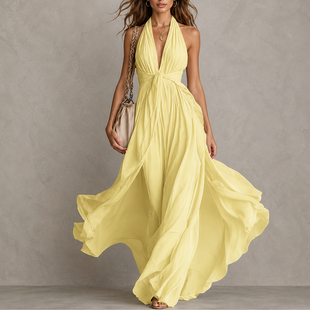 ODILE | HALTER CHIFFON MAXI DRESS FOR WOMEN