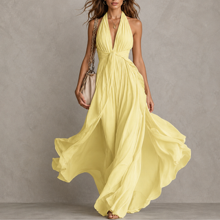 ODILE | HALTER CHIFFON MAXI DRESS FOR WOMEN