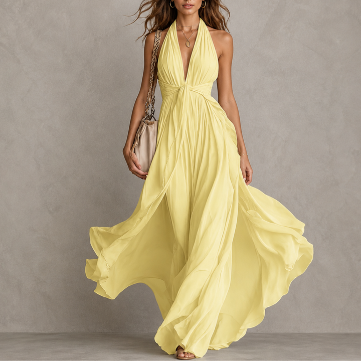 ODILE | HALTER CHIFFON MAXI DRESS FOR WOMEN