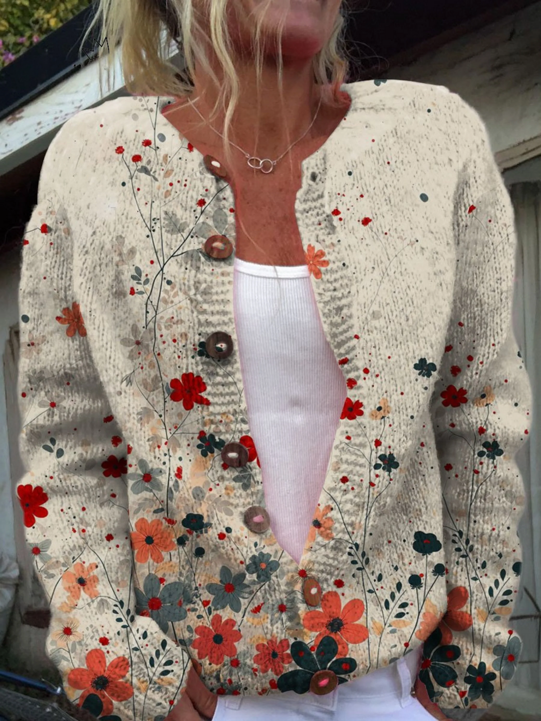 NADINE | VINTAGE FLORAL PRINT CARDIGAN FOR WOMEN