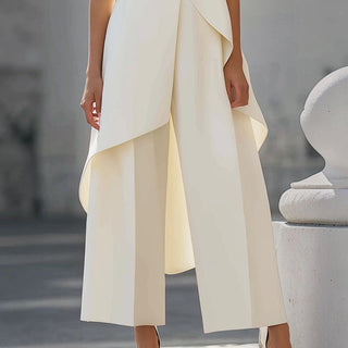VALENTINA | HIGH-NECK DRAPED JUMPSUIT FOR WOMEN