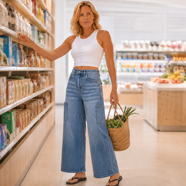 MARELLE | WIDE LEG STRAIGHT JEANS FOR WOMEN