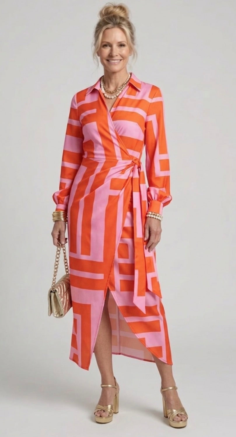 VIOLET | GRACE PRINTED WRAP DRESS FOR WOMEN