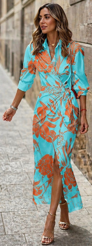 VIOLET | GRACE PRINTED WRAP DRESS FOR WOMEN