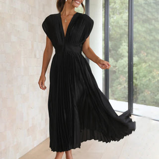 EDITH | TIMELESS PLEATED MIDI DRESS FOR WOMEN