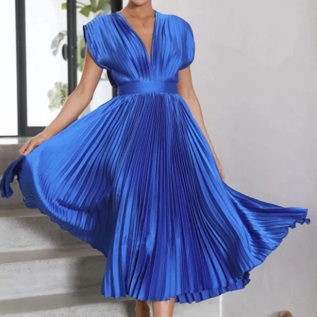 EDITH | TIMELESS PLEATED MIDI DRESS FOR WOMEN