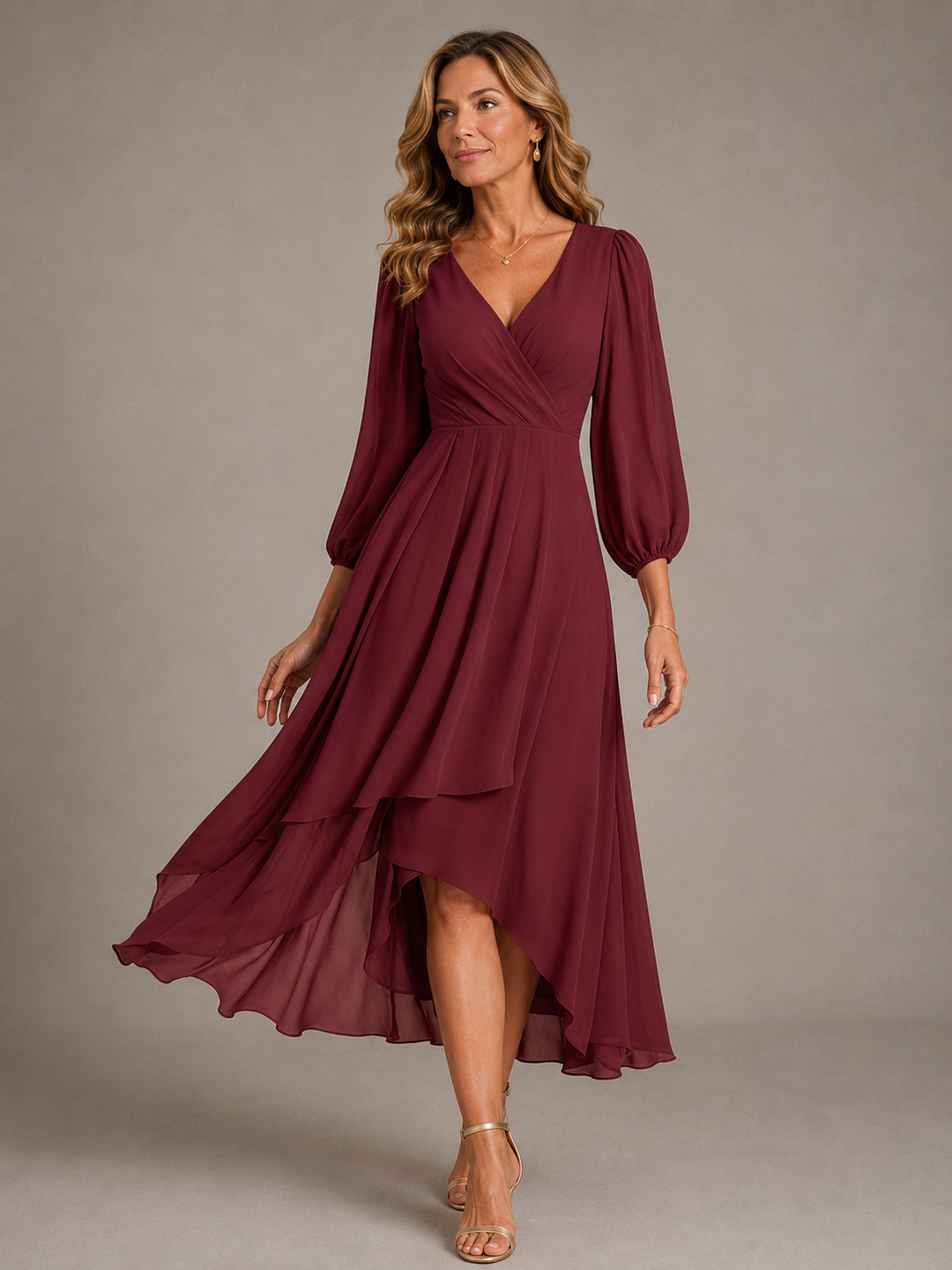 JOHANNA | V-NECK LONG DRESS FOR WOMEN