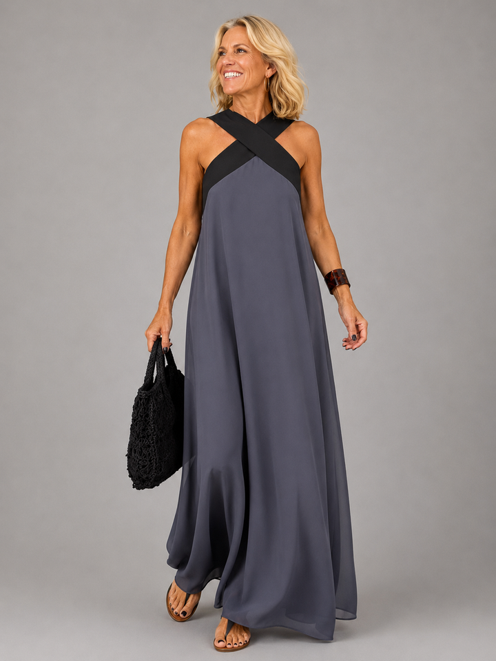 FRIDA | CROSS ELEGANCE MAXI DRESS FOR WOMEN