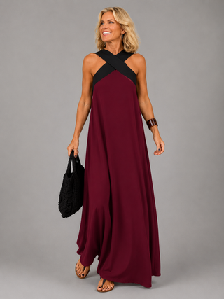 FRIDA | CROSS ELEGANCE MAXI DRESS FOR WOMEN