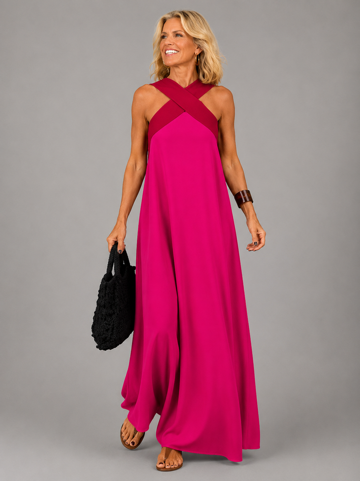 FRIDA | CROSS ELEGANCE MAXI DRESS FOR WOMEN