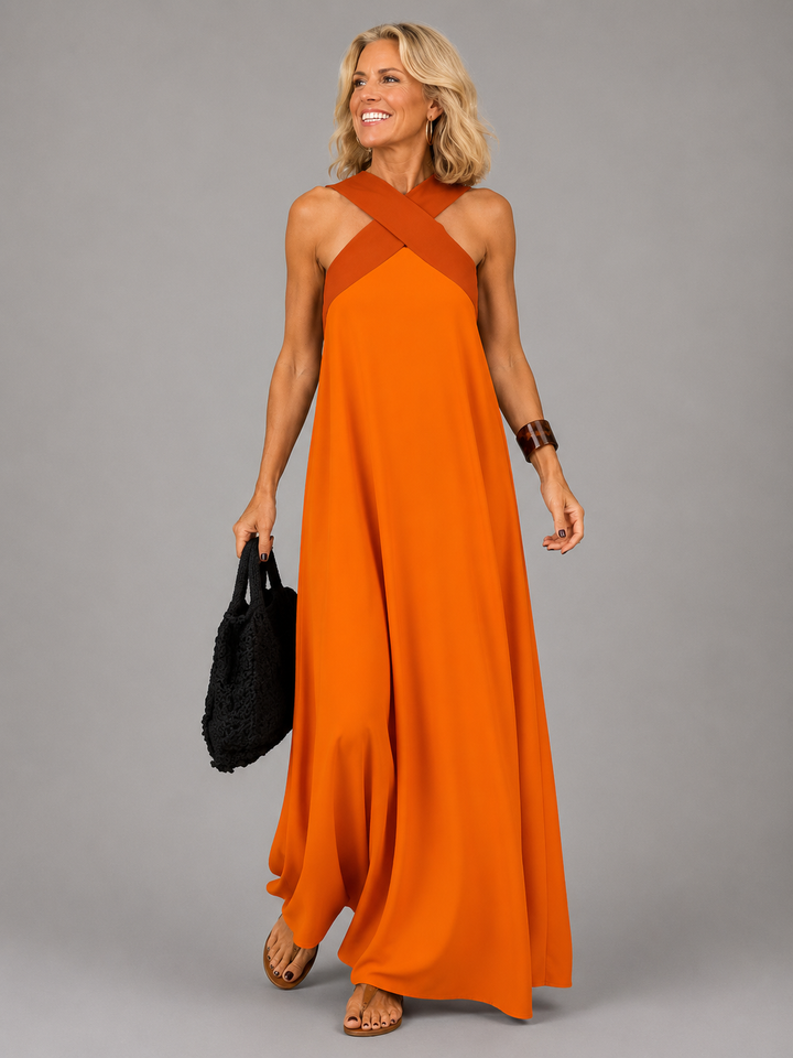 FRIDA | CROSS ELEGANCE MAXI DRESS FOR WOMEN