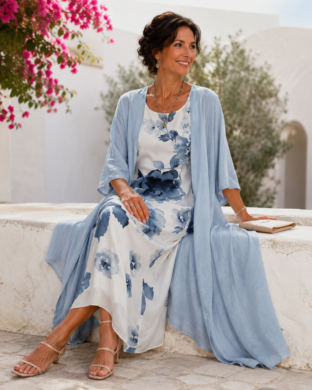 SOPHIA | WATERCOLOR FLORAL DUSTER DRESS FOR WOMEN