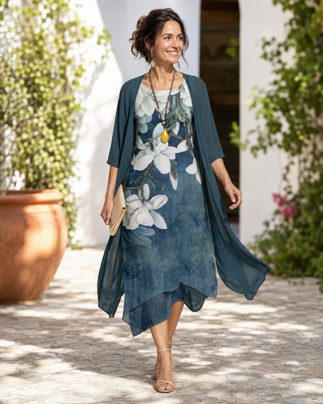 SOPHIA | WATERCOLOR FLORAL DUSTER DRESS FOR WOMEN