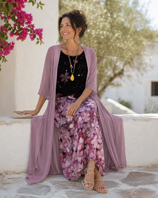 MAEVA | OMBRE FLORAL CHIFFON DRESS FOR WOMEN