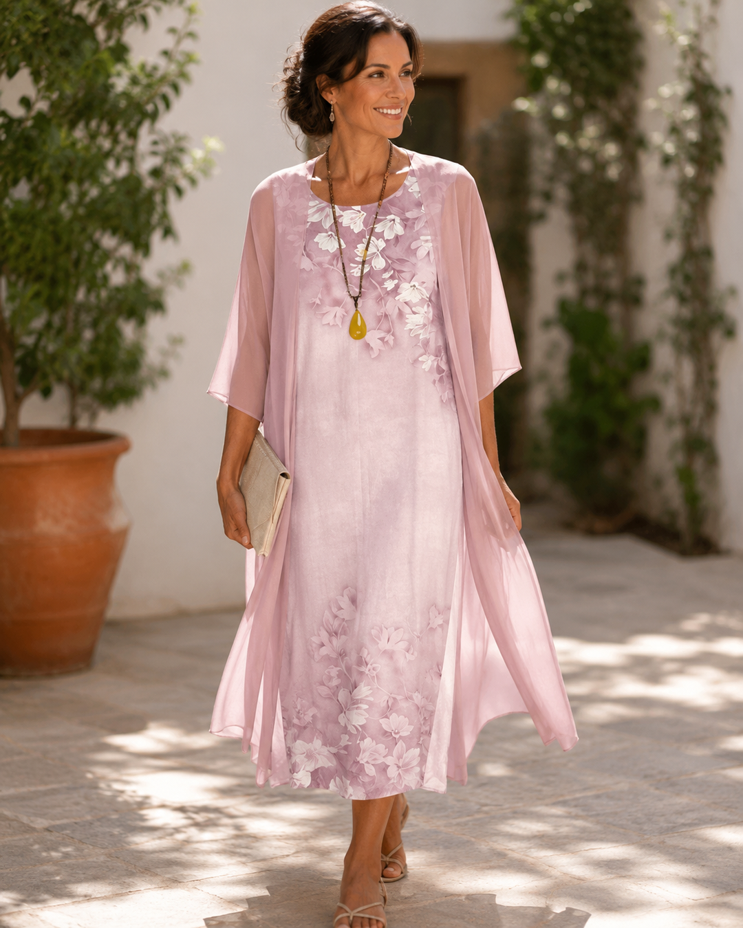 AURELIA | TONAL FLORAL SHEER DRESS FOR WOMEN
