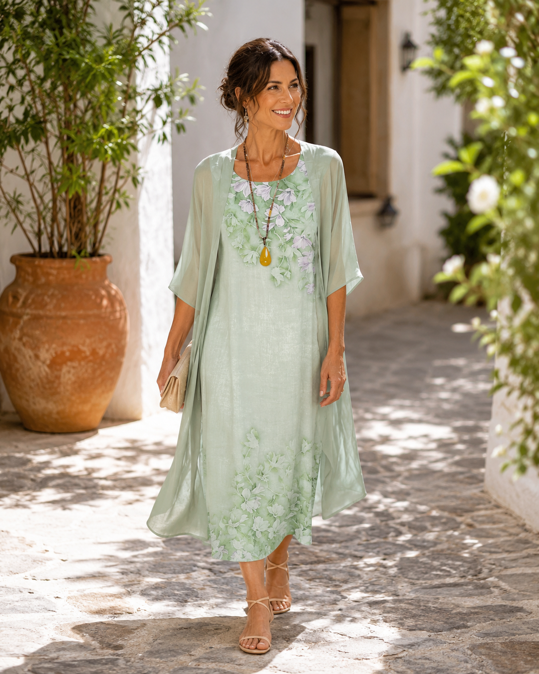 AURELIA | TONAL FLORAL SHEER DRESS FOR WOMEN
