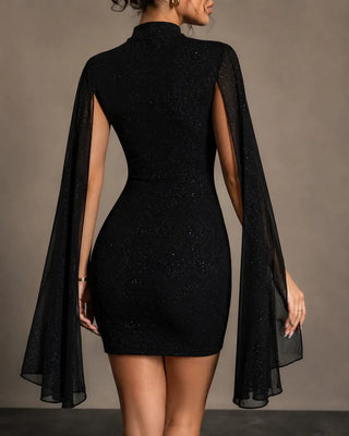 SERAPHINA | SHIMMER CAPE MINI DRESS FOR WOMEN