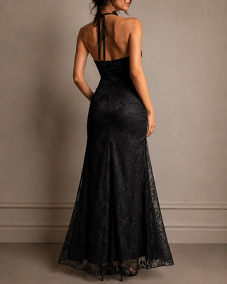 VIVIENNE | LACE HALTER MAXI DRESS FOR WOMEN