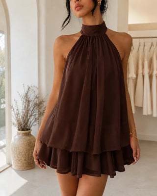 SIENNA | TIERED HALTER NECK DRESS FOR WOMEN
