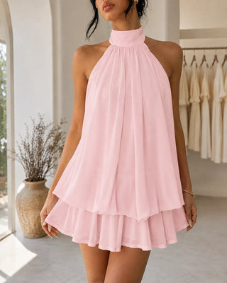 SIENNA | TIERED HALTER NECK DRESS FOR WOMEN