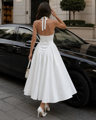 CELESTE | HALTER NECK MIDI DRESS FOR WOMEN
