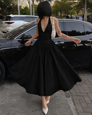 CELESTE | HALTER NECK MIDI DRESS FOR WOMEN