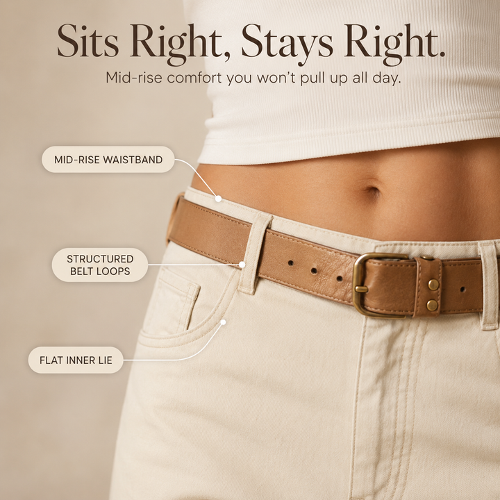 CROPELLE | STITCH CROPPED STRAIGHT PANTS FOR WOMEN