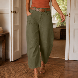 CROPELLE | STITCH CROPPED STRAIGHT PANTS FOR WOMEN