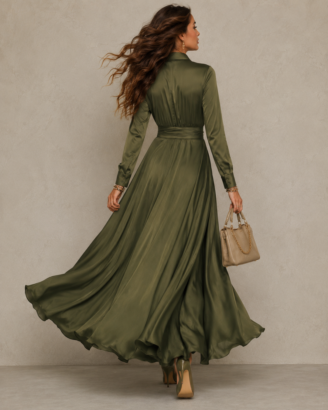 RHIANNON | RUCHED SHIRT MIDI DRESS FOR WOMEN