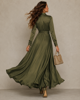RHIANNON | RUCHED SHIRT MIDI DRESS FOR WOMEN