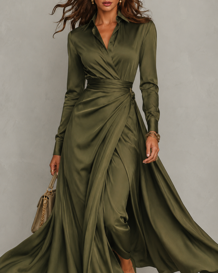RHIANNON | RUCHED SHIRT MIDI DRESS FOR WOMEN
