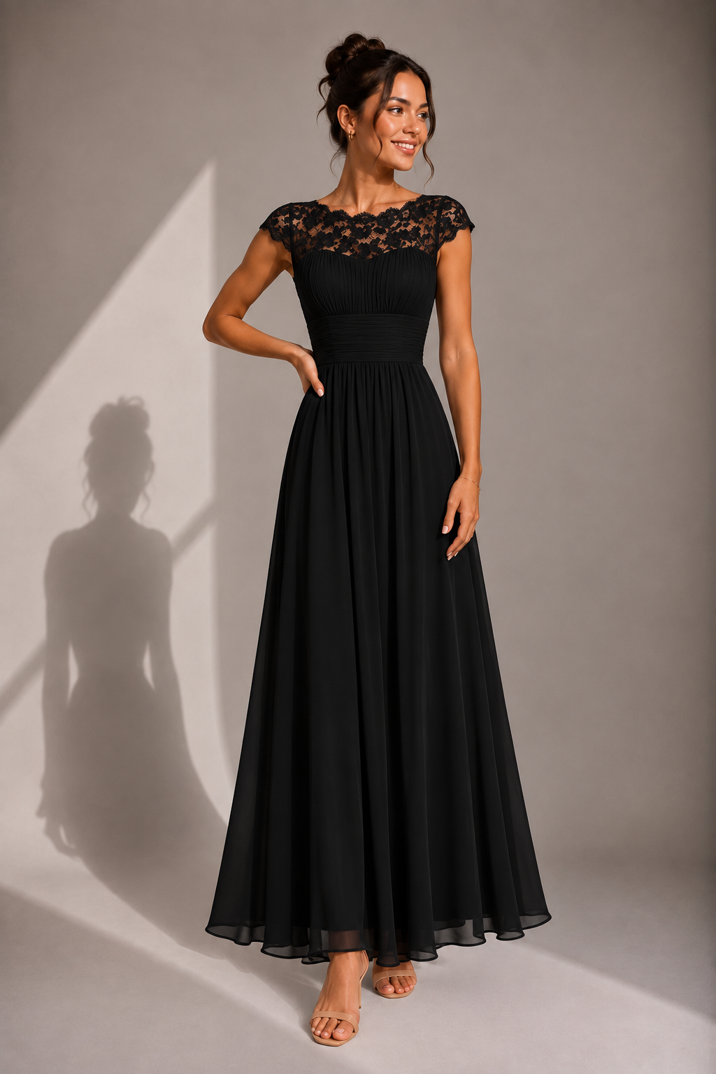 SEVERINE | LACE BODICE MAXI DRESS FOR WOMEN