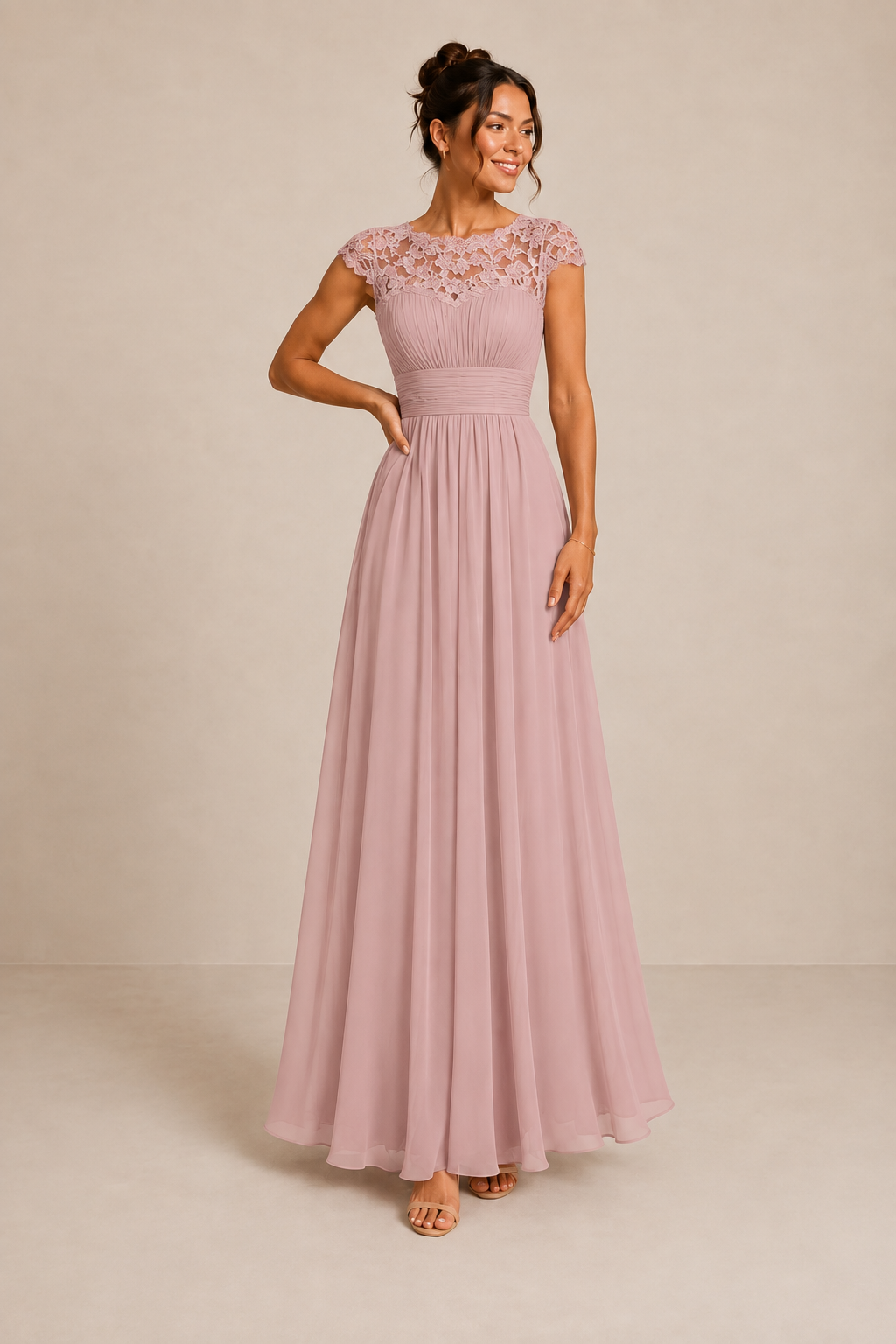 SEVERINE | LACE BODICE MAXI DRESS FOR WOMEN
