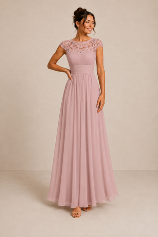 SEVERINE | LACE BODICE MAXI DRESS FOR WOMEN