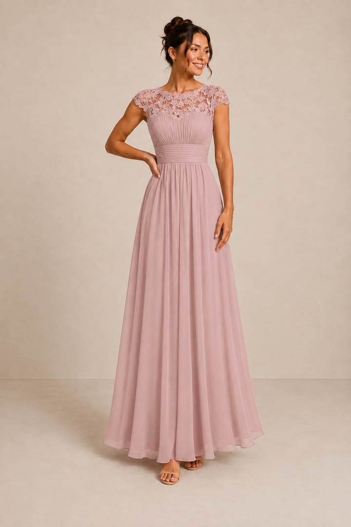 SEVERINE | LACE BODICE MAXI DRESS FOR WOMEN