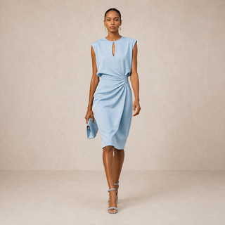DELPHINE | DRAPED MIDI DRESS FOR WOMEN