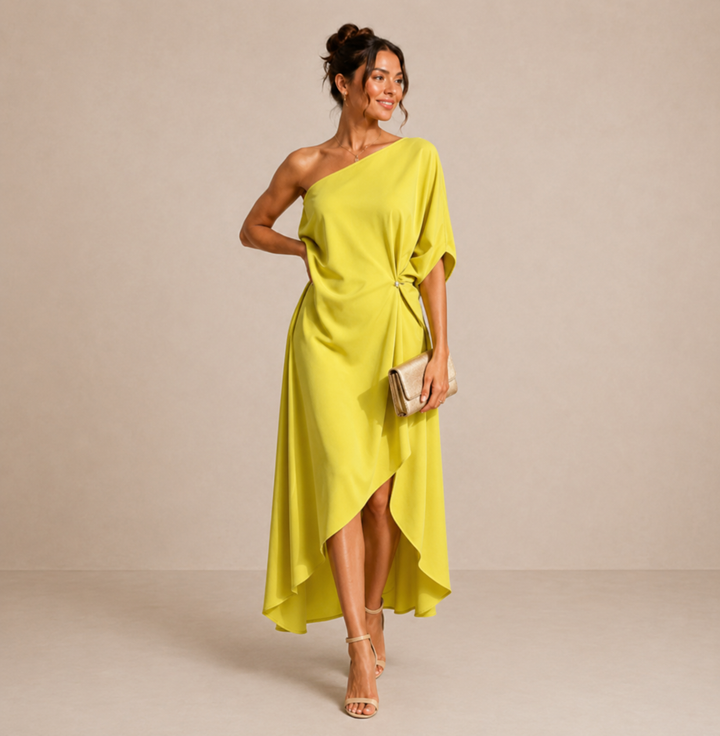 ELVIRA | SQUARE NECK MIDI DRESS FOR WOMEN