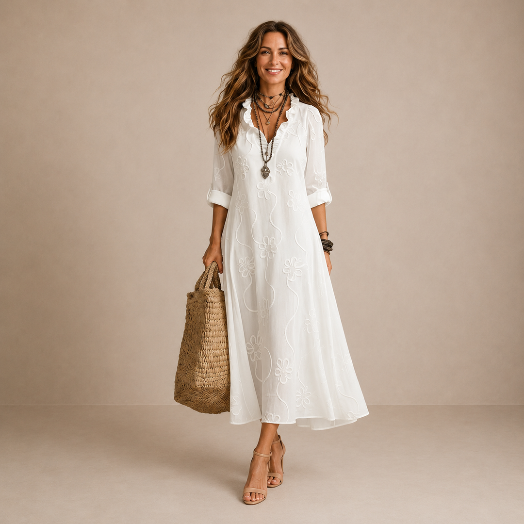 YLVA | RELAXED SHIRT MIDI DRESS FOR WOMEN