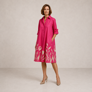 TEODORA | RELAXED FLOWY MIDI DRESS FOR WOMEN
