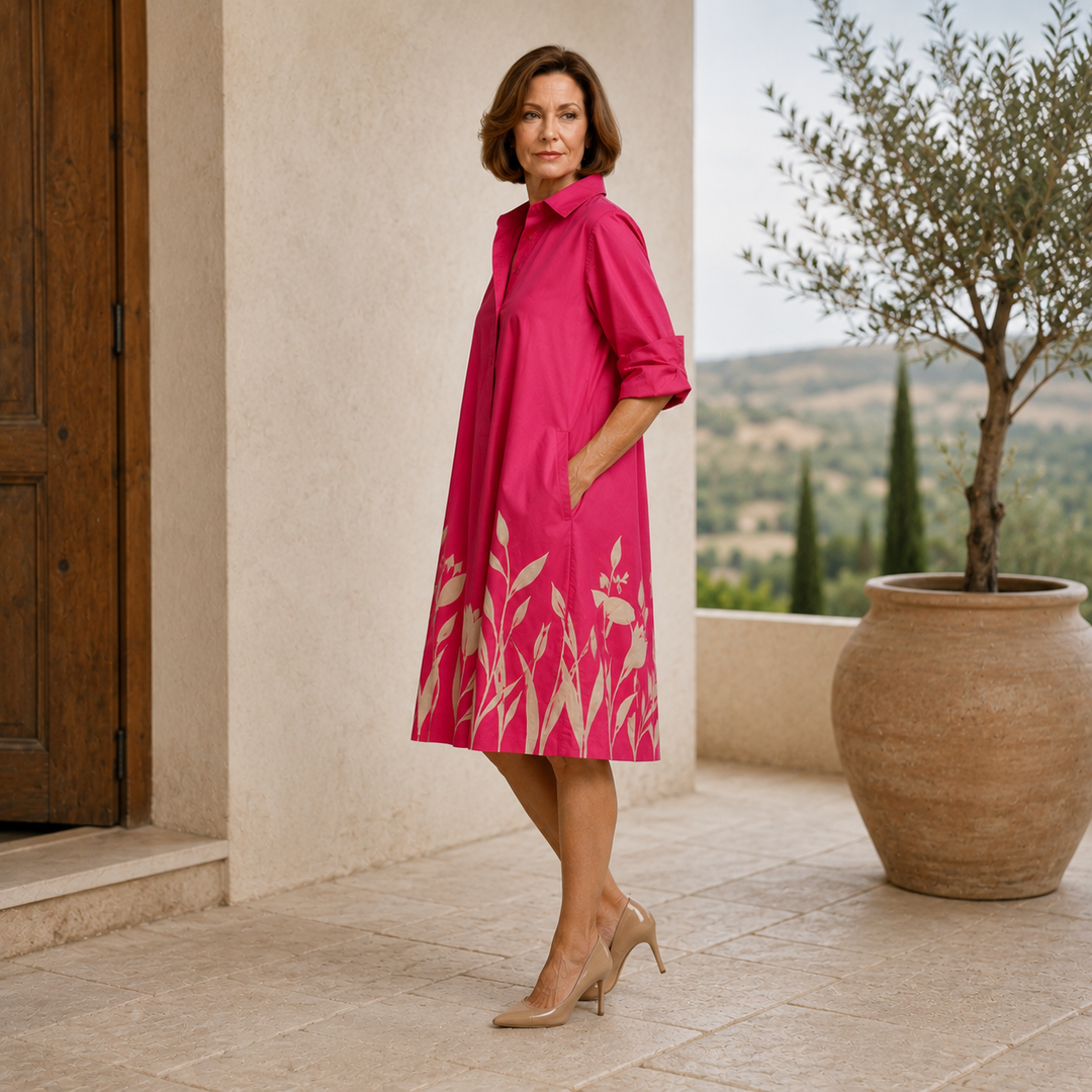 TEODORA | RELAXED FLOWY MIDI DRESS FOR WOMEN