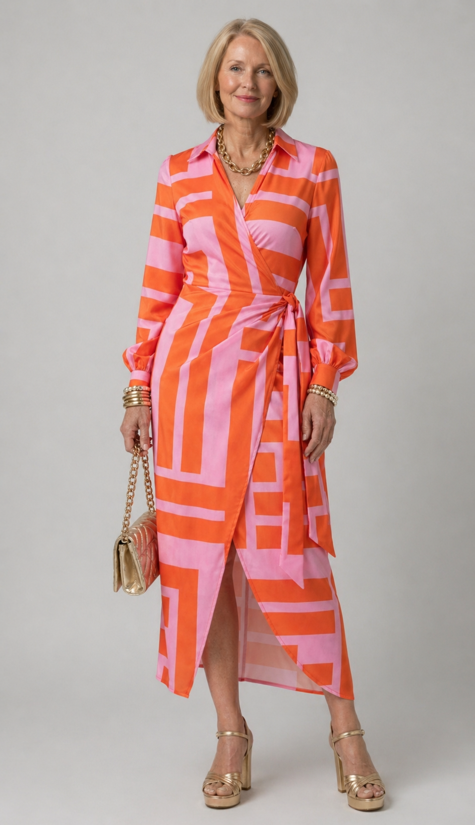 VIOLET | GRACE PRINTED WRAP DRESS FOR WOMEN