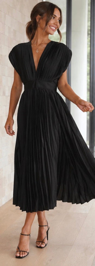 EDITH | TIMELESS PLEATED MIDI DRESS FOR WOMEN