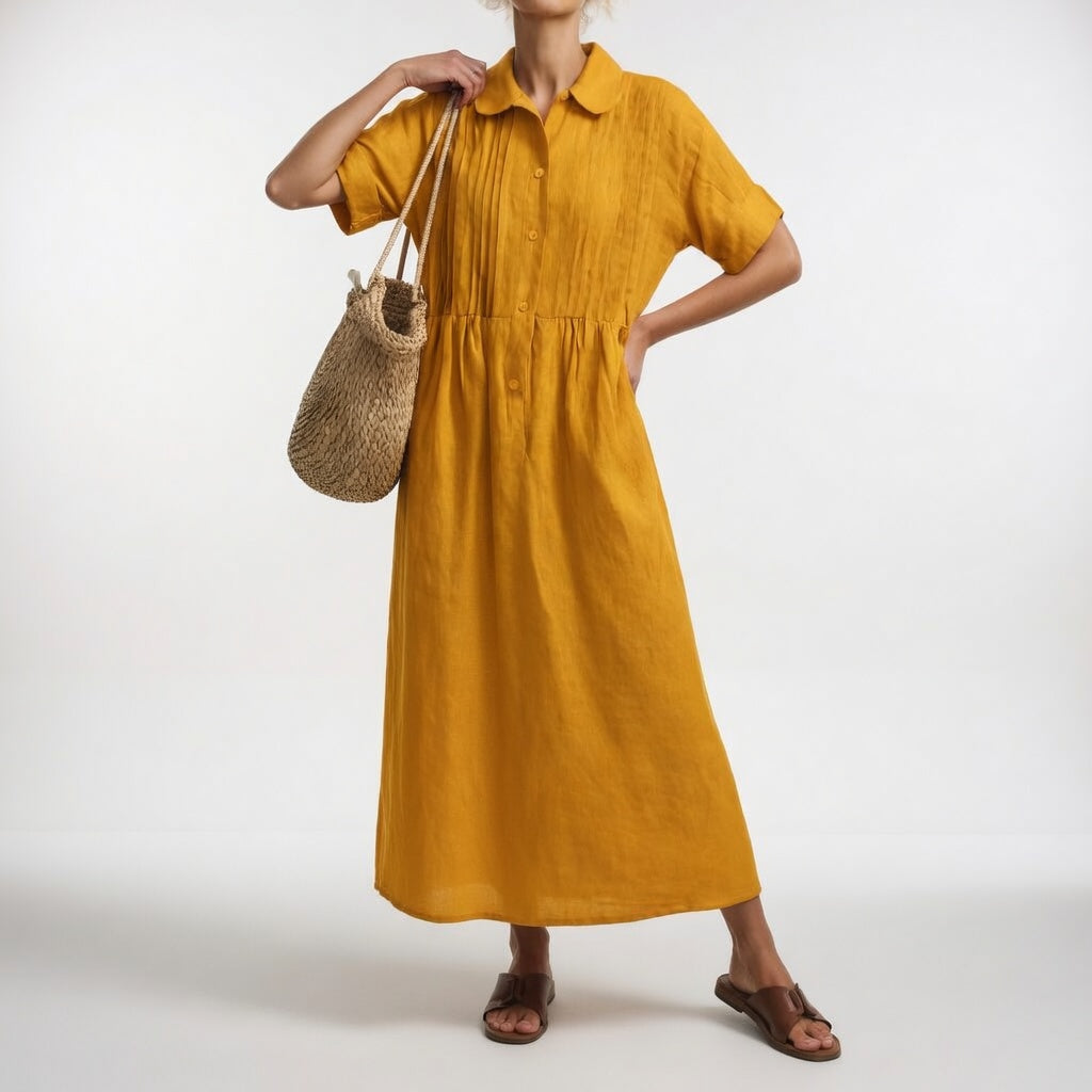 LYSANDRA | FLOWY COTTON SHIRT DRESS FOR WOMEN