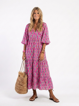 APOLLINE | SLEEVE NECK MIDI DRESS FOR WOMEN