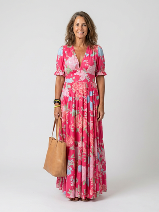 COLETTE | FLORAL V-NECK MAXI DRESS FOR WOMEN