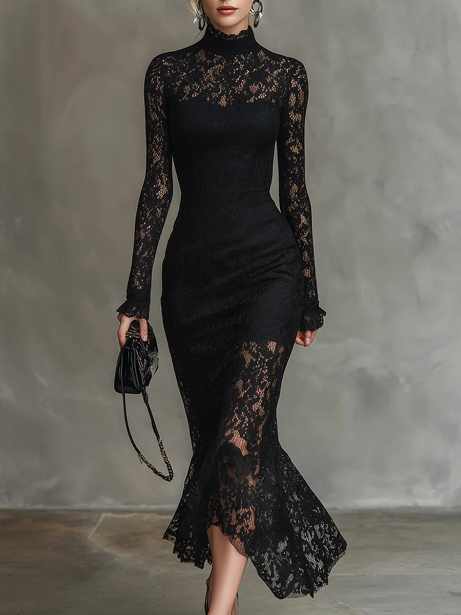 CLARISSA | LACE FISHTAIL MAXI DRESS FOR WOMEN