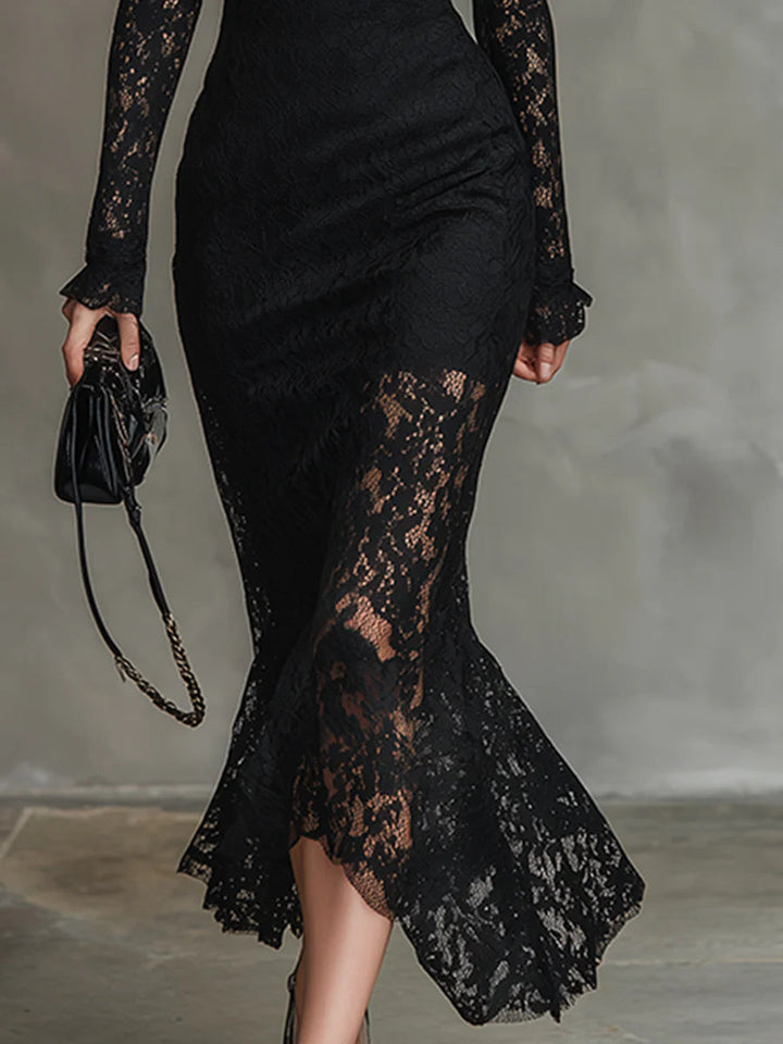 CLARISSA | LACE FISHTAIL MAXI DRESS FOR WOMEN