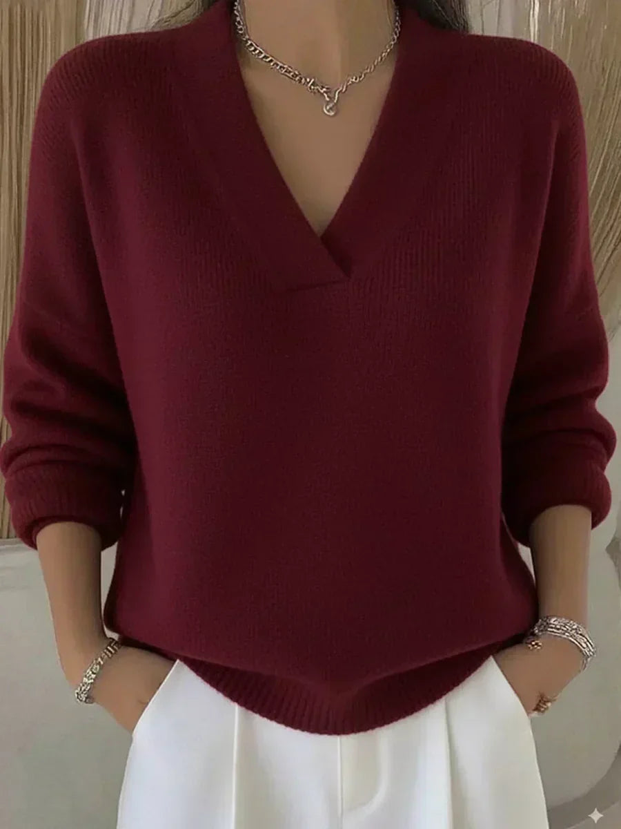 REGINE | RELAXED V-NECK SWEATER FOR WOMEN